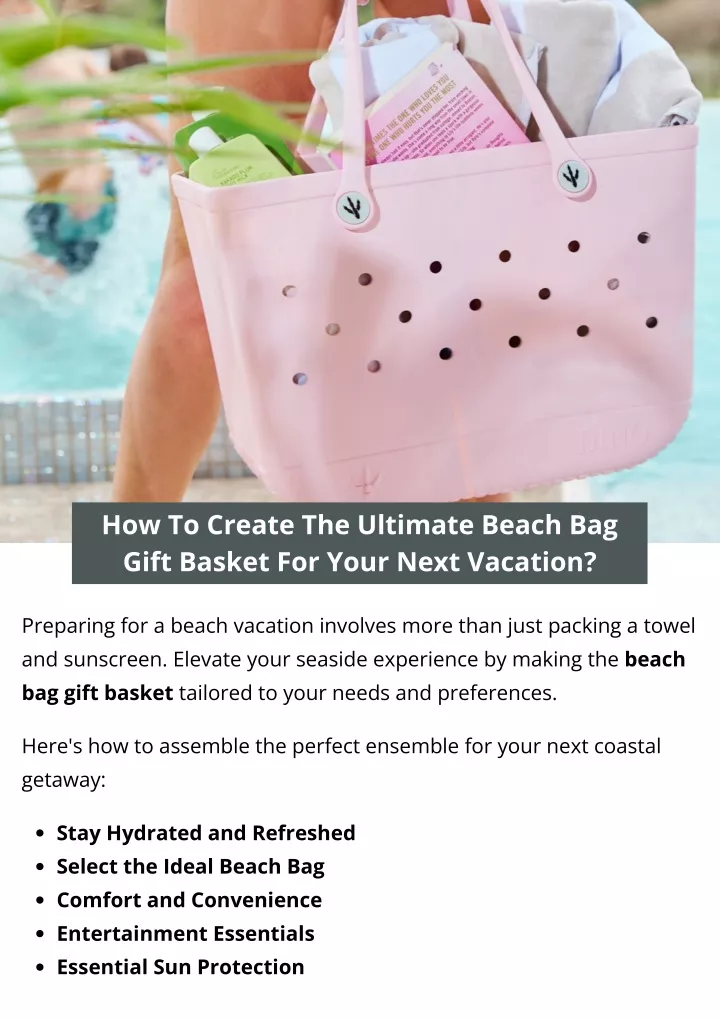 how to create the ultimate beach bag gift basket