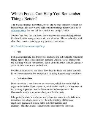 which foods can help you remember things better
