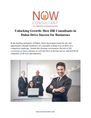 Unlocking Growth: How HR Consultants in  Dubai Drive Success for Businesses