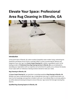 Elevate Your Space Professional Area Rug Cleaning in Ellerslie, GA