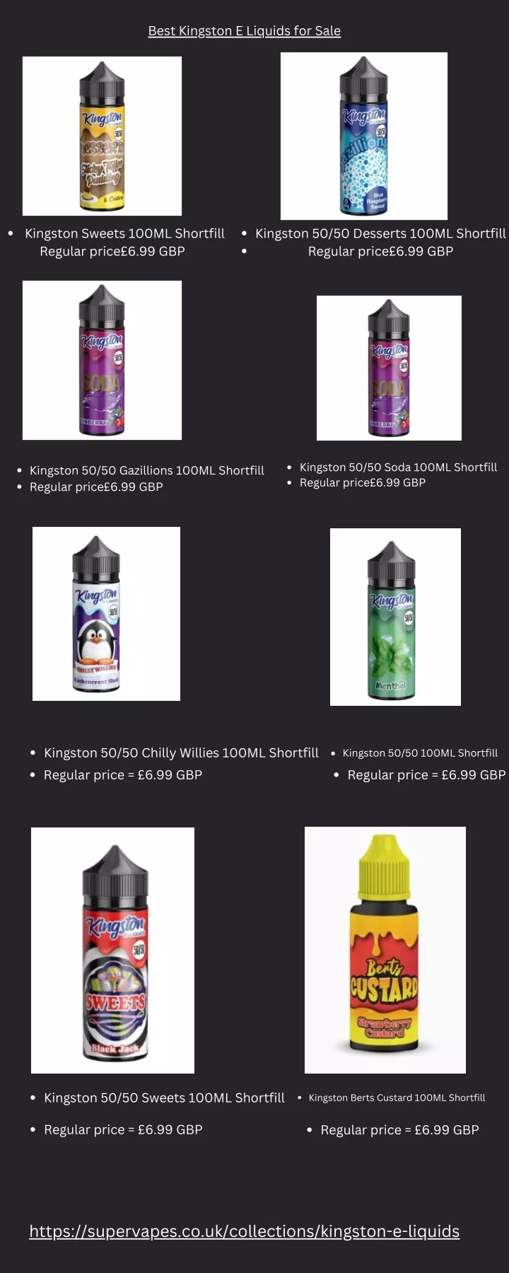 best kingston e liquids for sale