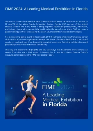 FIME 2024-A Leading Medical Exhibition in Florida