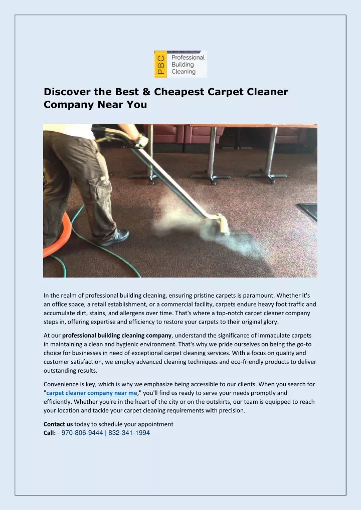 discover the best cheapest carpet cleaner company