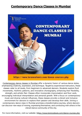 Best Online Contemporary dance classes in Mumbai