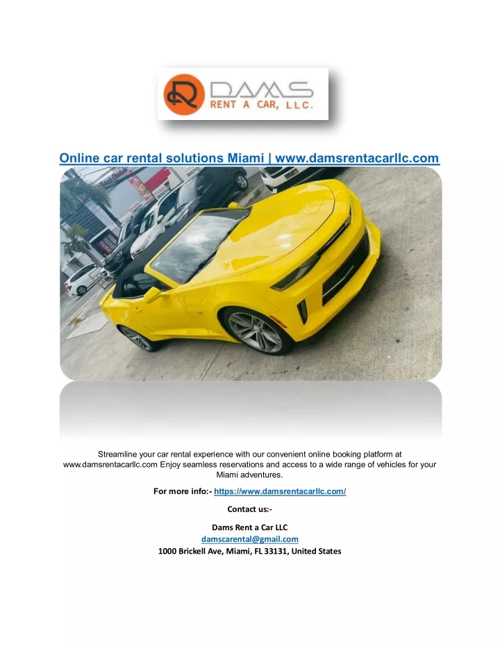 online car rental solutions miami