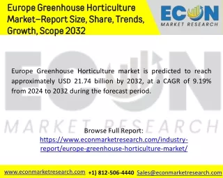 Europe Greenhouse Horticulture Market