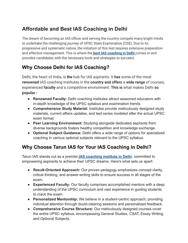 affordable and best ias coaching in delhi