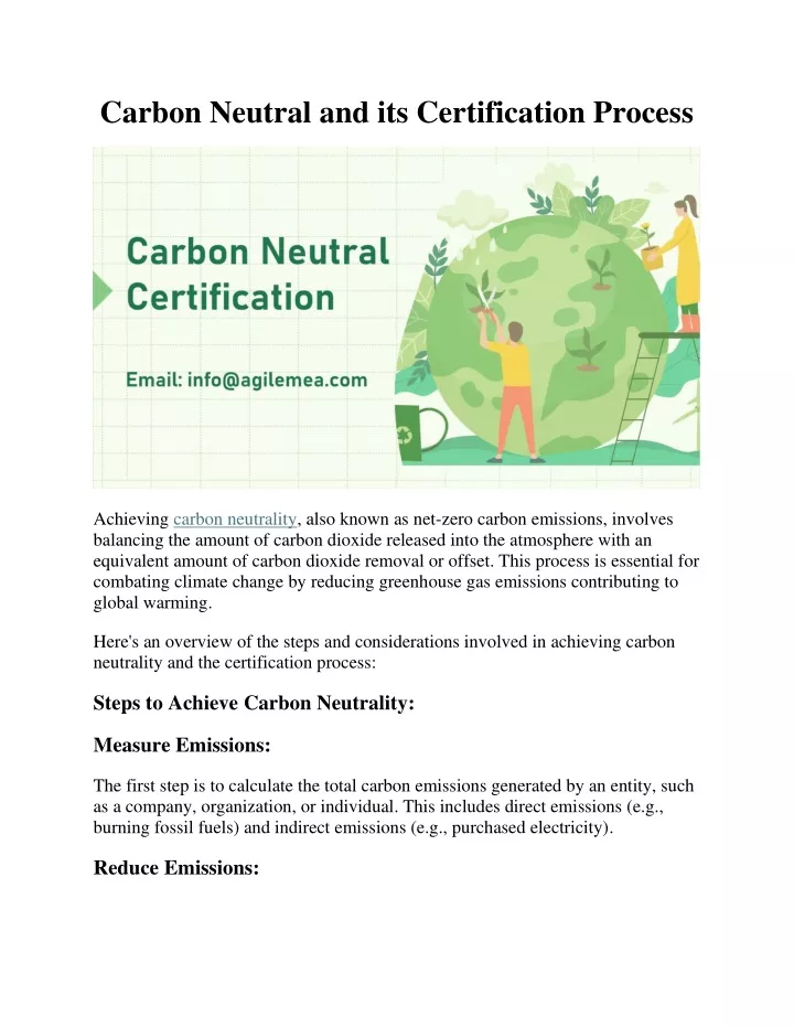 carbon neutral and its certification process