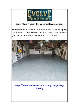 Epoxy Flake Floors  Evolveconcretecoating.com