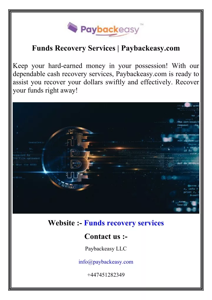 funds recovery services paybackeasy com