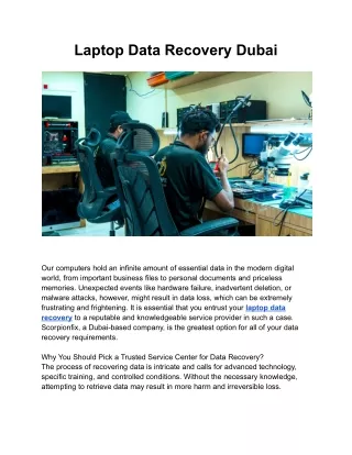 Laptop Data Recovery Dubai