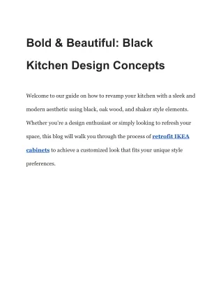 Bold & Beautiful_ Black Kitchen Design Concepts