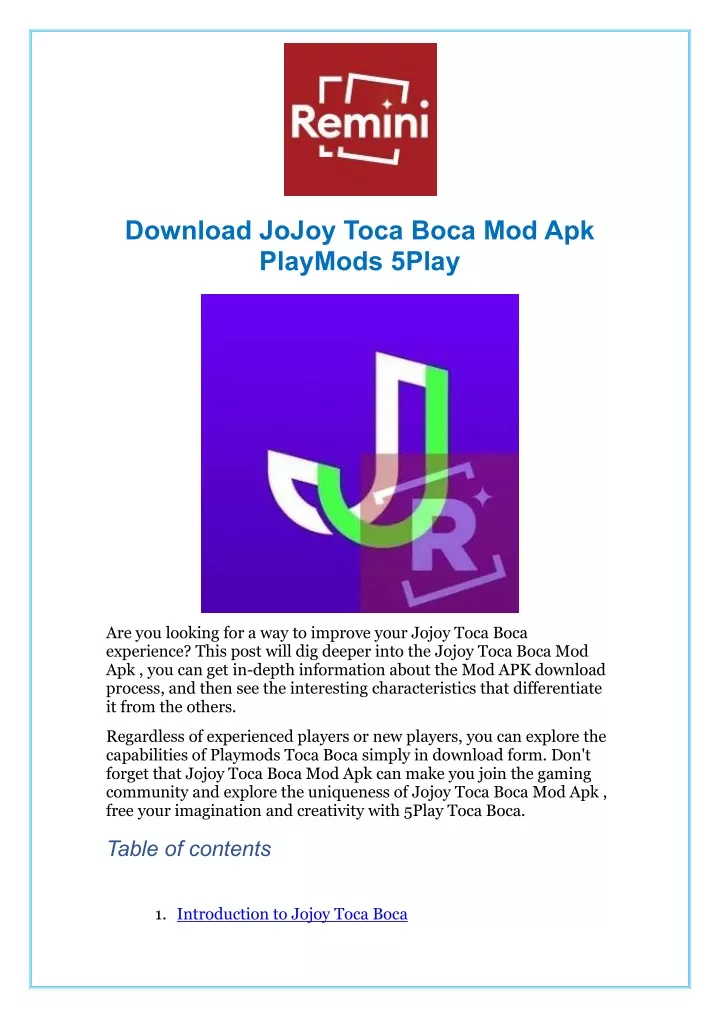 download jojoy toca boca mod apk playmods 5play