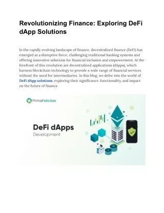 Revolutionizing Finance_ Exploring DeFi dApp Solutions