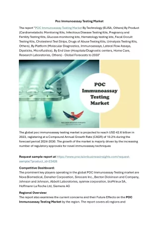 Poc Immunoassay Testing Market Share, Growth Analysis 2024