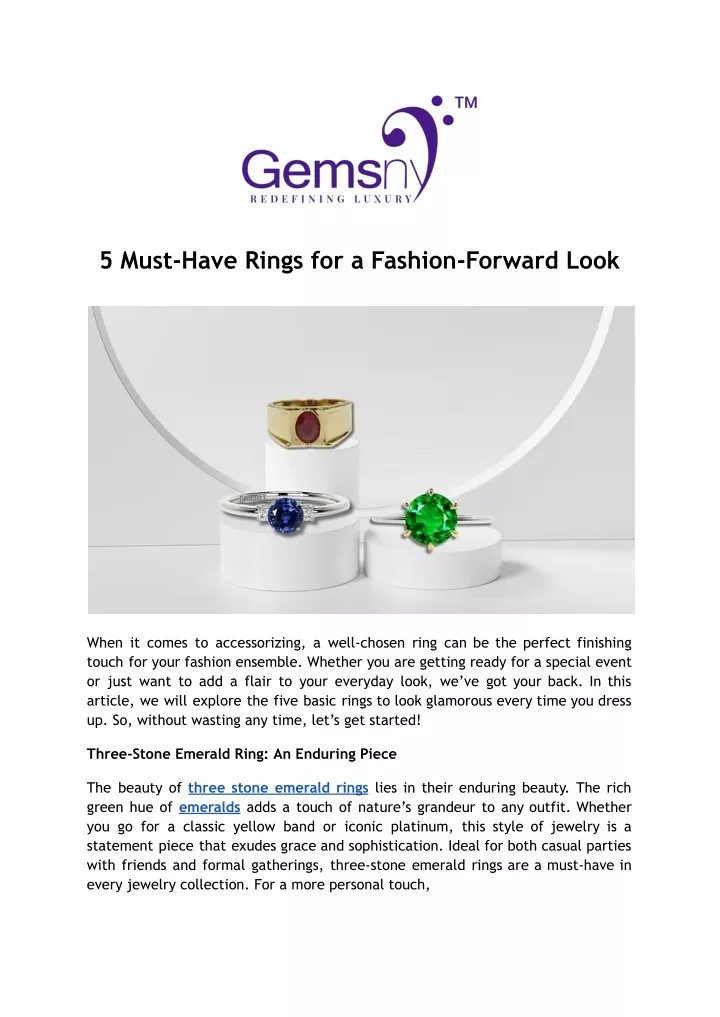 5 must have rings for a fashion forward look