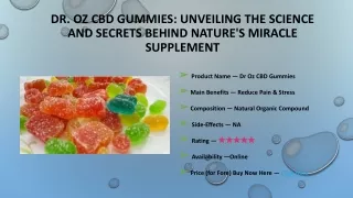 dr oz cbd gummies unveiling the science