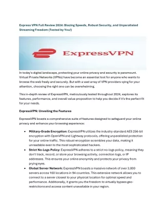 ExpressVPN Full Review 2024  Tested By MY Self