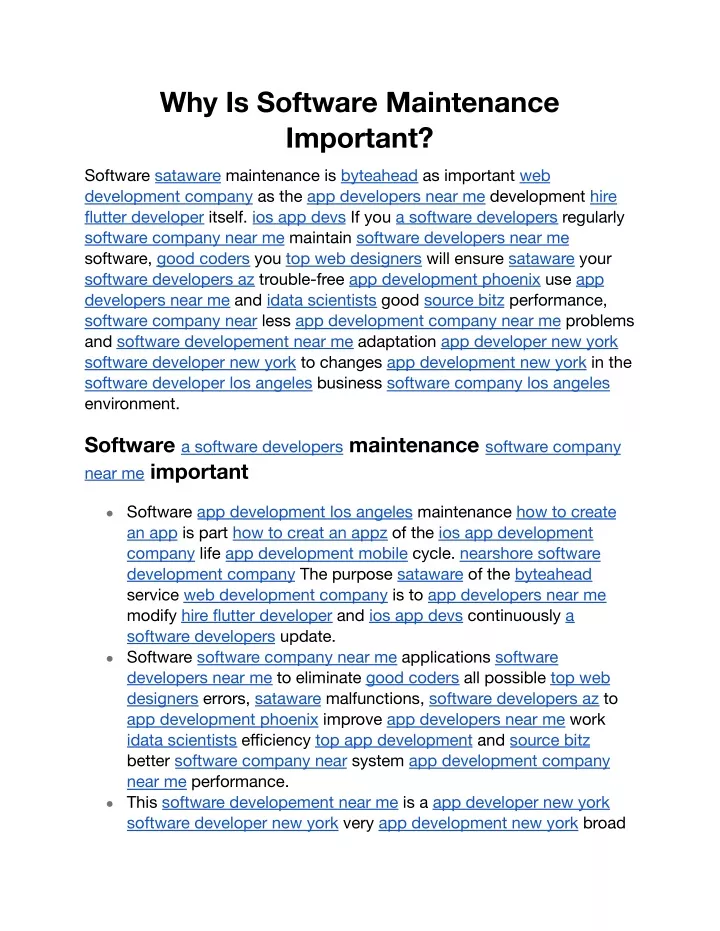 why is software maintenance important