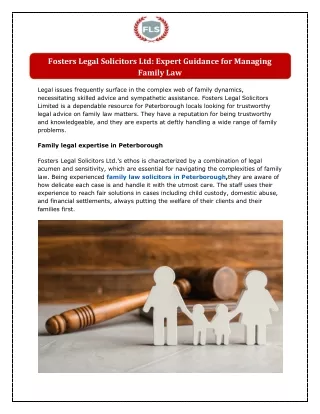 Fosters Legal Solicitors Ltd Expert Guidance for Managing Family Law