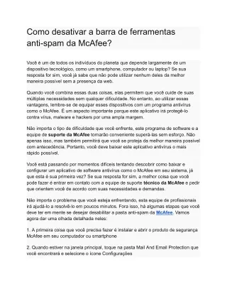 Como desativar a barra de ferramentas anti-spam da McAfee_