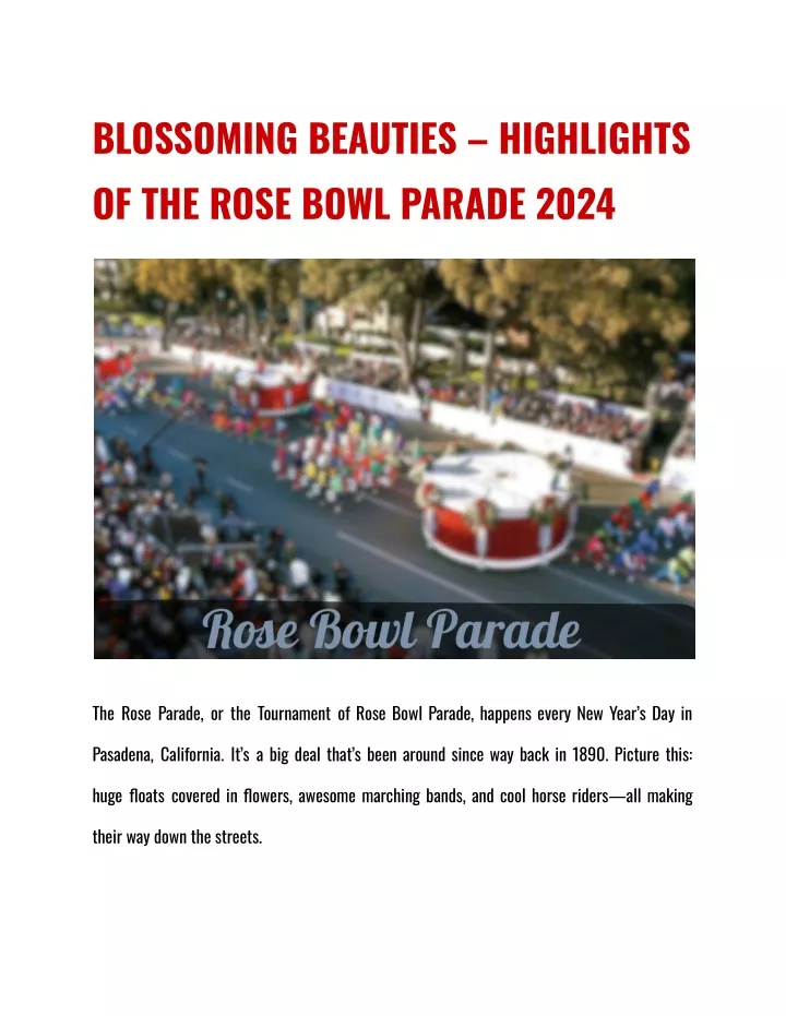 blossoming beauties highlights of the rose bowl