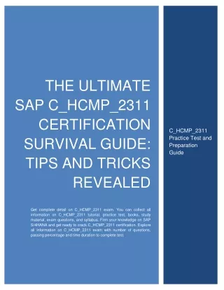 The Ultimate SAP C_HCMP_2311 Certification Guide: Tips and Tricks Revealed