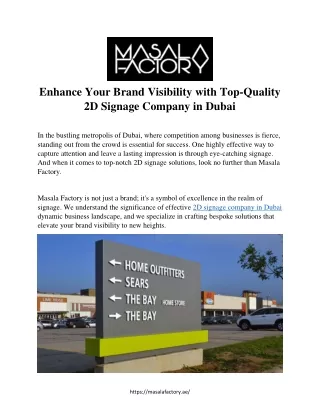 Enhance Your Brand Visibility with Top-Quality  2D Signage Company in Dubai