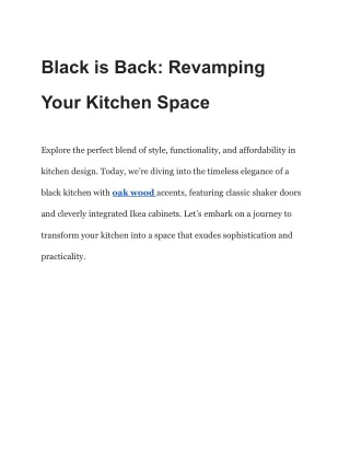 Black is Back_ Revamping Your Kitchen Space