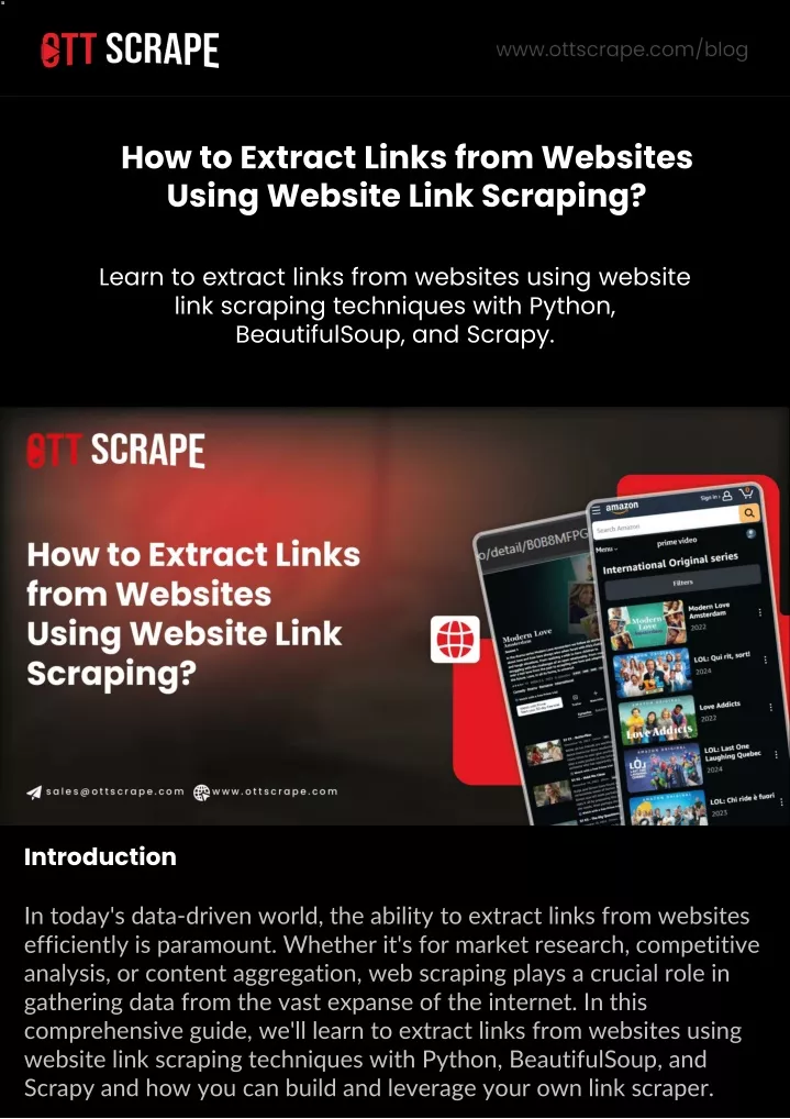 how to extract links from websites using website