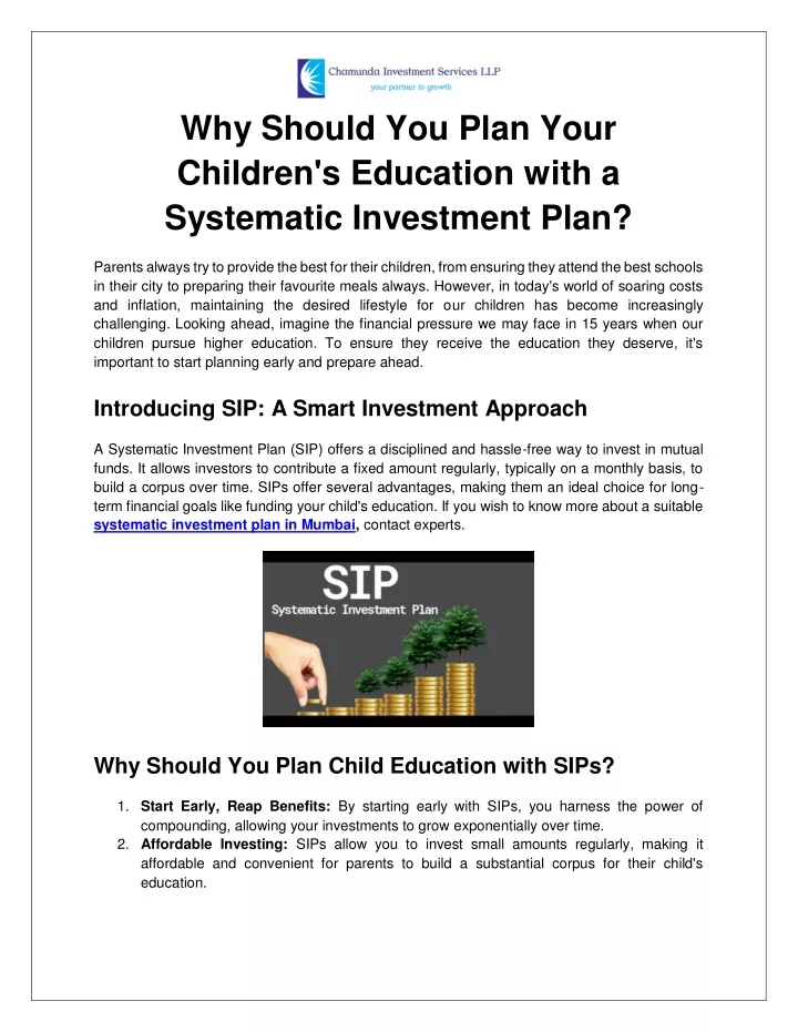 why should you plan your children s education