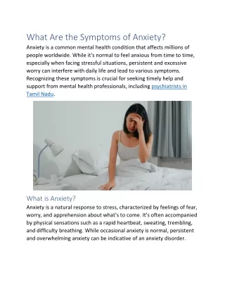 What Are the Symptoms of Anxiety?