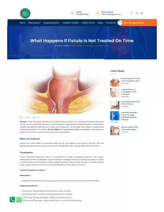 What Happens If Fistula Is Not Treated On Time