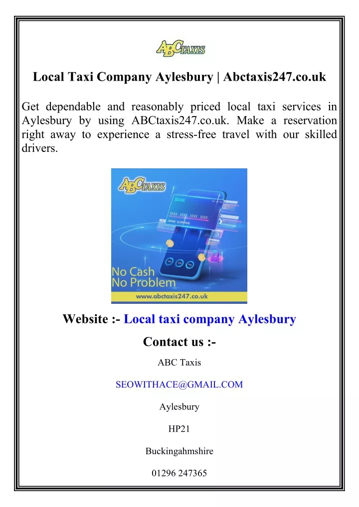 local taxi company aylesbury abctaxis247 co uk