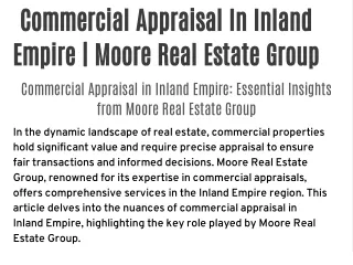 Commercial Appraisal in Los Angeles