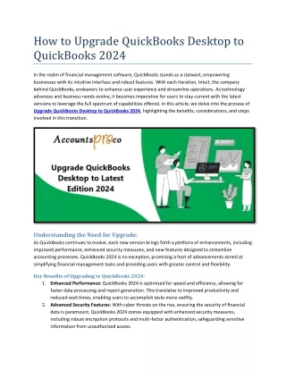 How to Upgrade QuickBooks Desktop to QuickBooks 2024