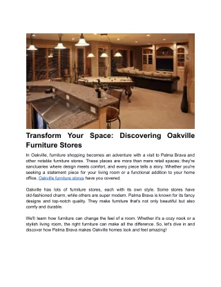 _Transform Your Space_ Discovering Oakville Furniture Stores