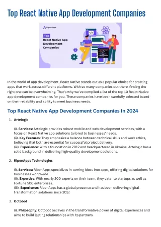top react native app development companies
