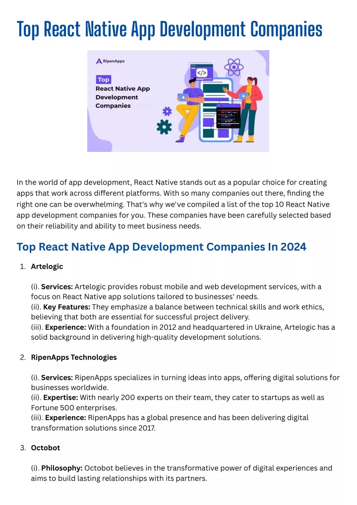 top react native app development companies