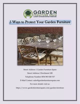 5 Ways to Protect Your Garden Furniture