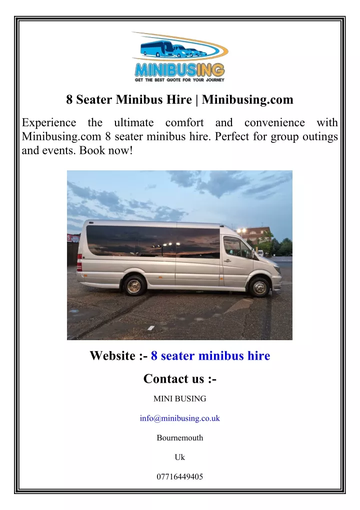 8 seater minibus hire minibusing com