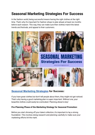Seasonal Marketing Strategies For Success