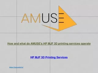How and what do AMUSE's HP MJF 3D printing services operate?