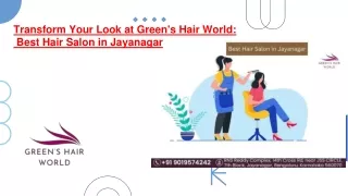 Transform Your Look at Green's Hair World: Best Hair Salon in Jayanagar