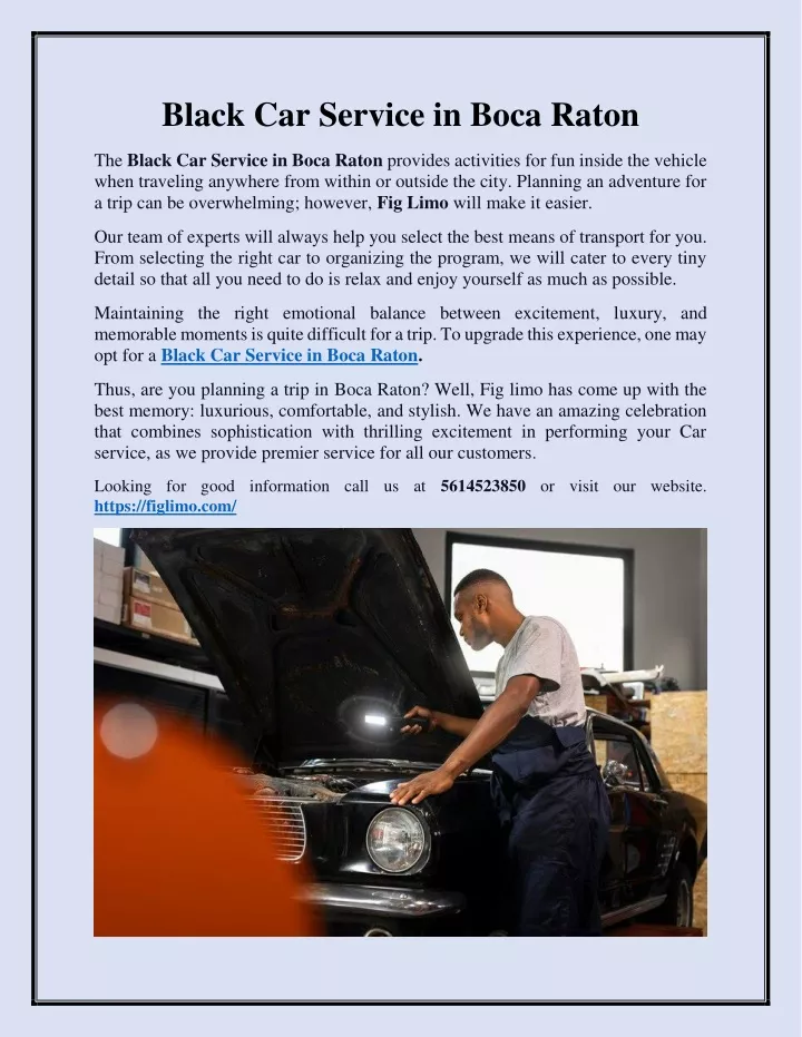 black car service in boca raton