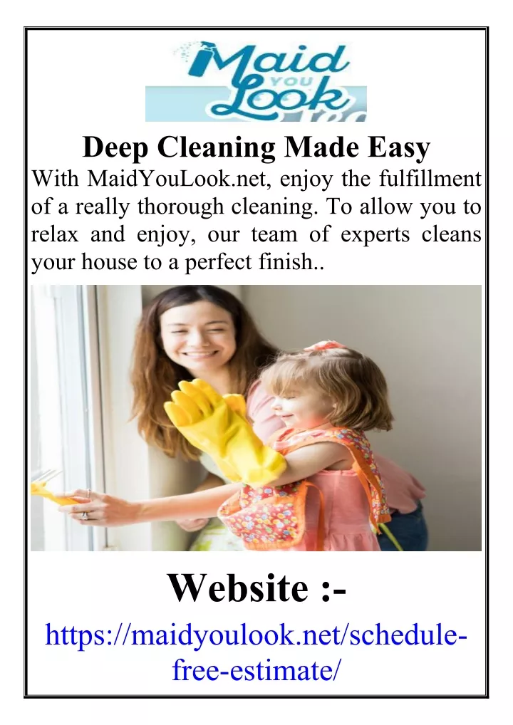 deep cleaning made easy with maidyoulook