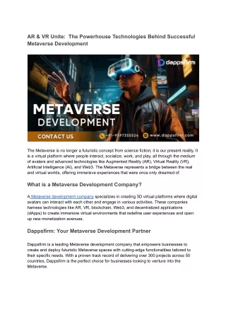 Metaverse development company