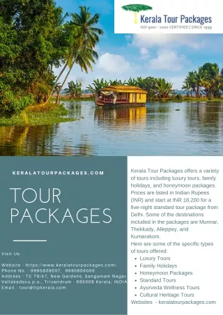 Tour Packages - Keralatourpackages.com