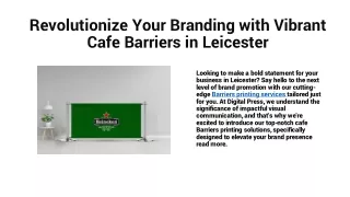 Revolutionize Your Branding with Vibrant Cafe Barriers in