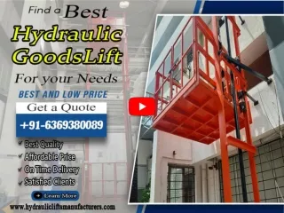 Goods Lift Manufacturers in Dindigul